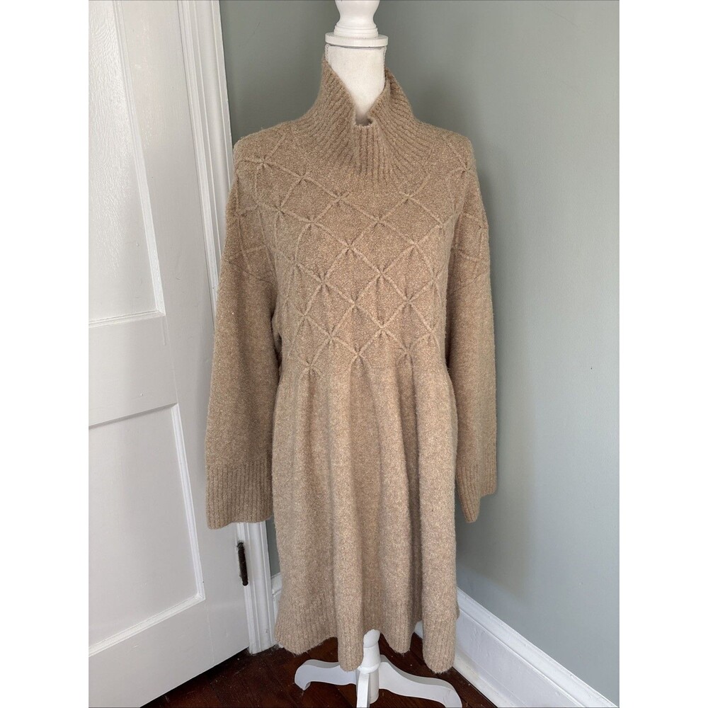 Free People Camel Knit Midi Dress